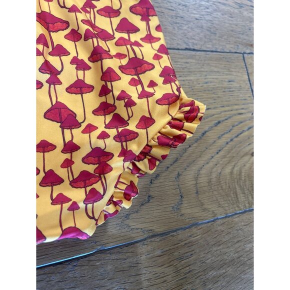Agua Bendita x Tropic of C Mae Gold Red Mushroom Swim Rashguard Size 6-9 Months - Picture 4 of 6